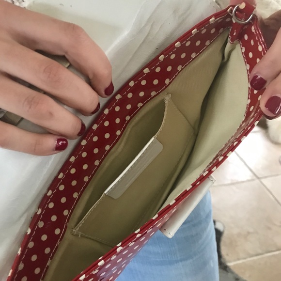 Red and White Polka Dot Classic Clutch - Picture 2 of 2
